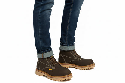 Bota Nobuck/Café con Casco de Acero 