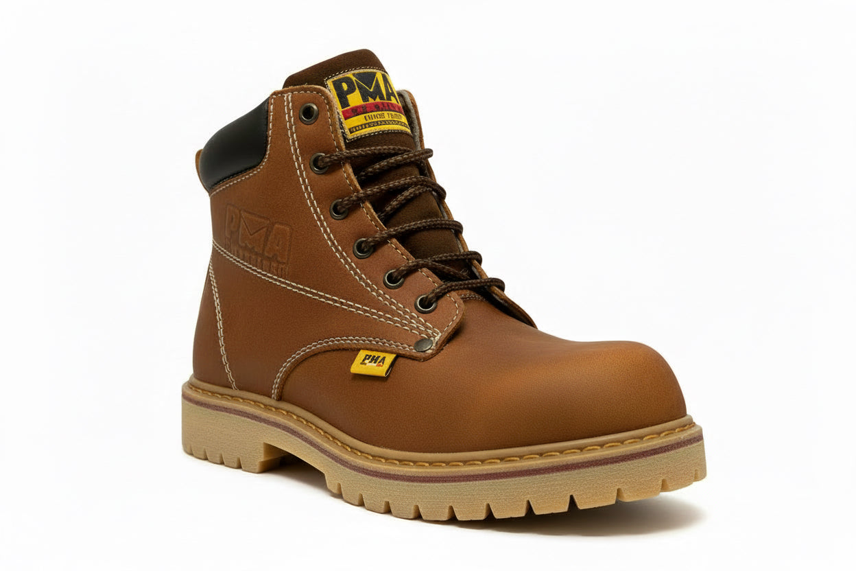 Bota Crazy/Oro con Casco de Acero 