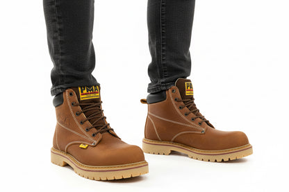 Bota Crazy/Oro con Casco de Acero 