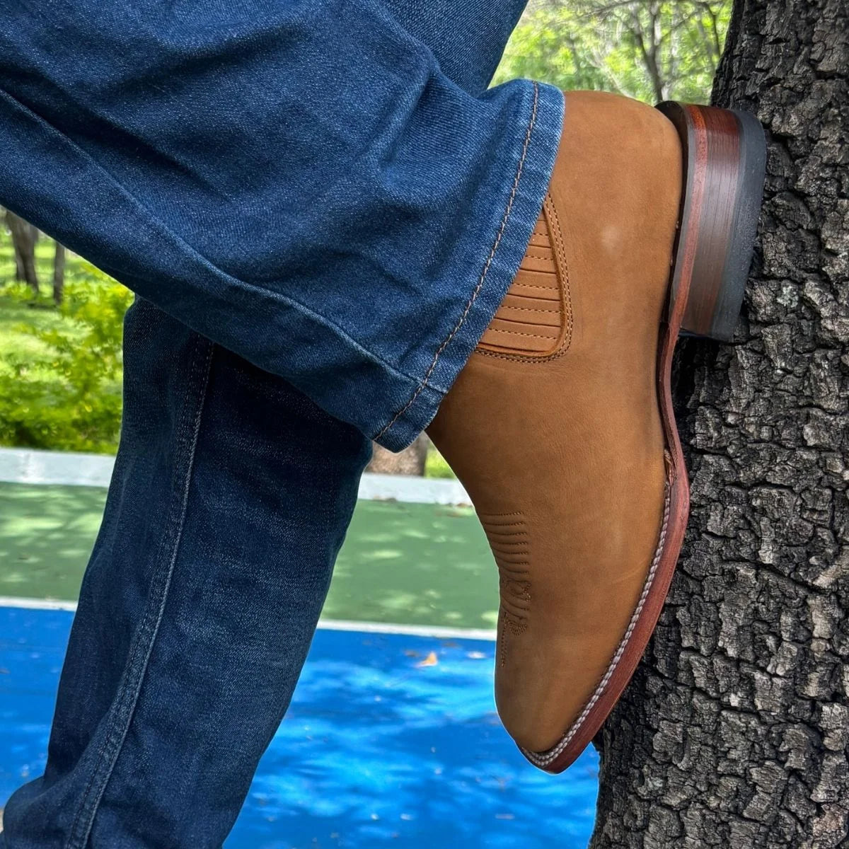Botín vaquero Nubuck