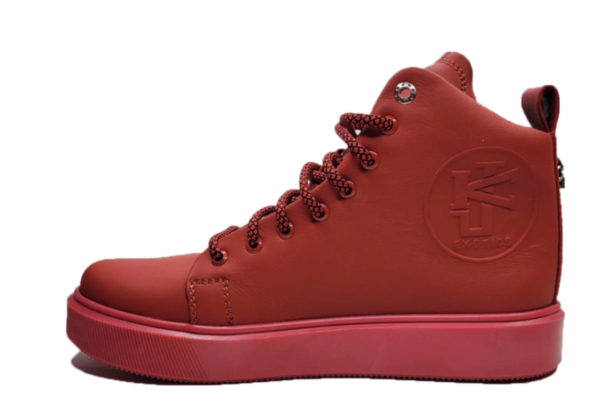 Classic Mid Top Piel Rojo