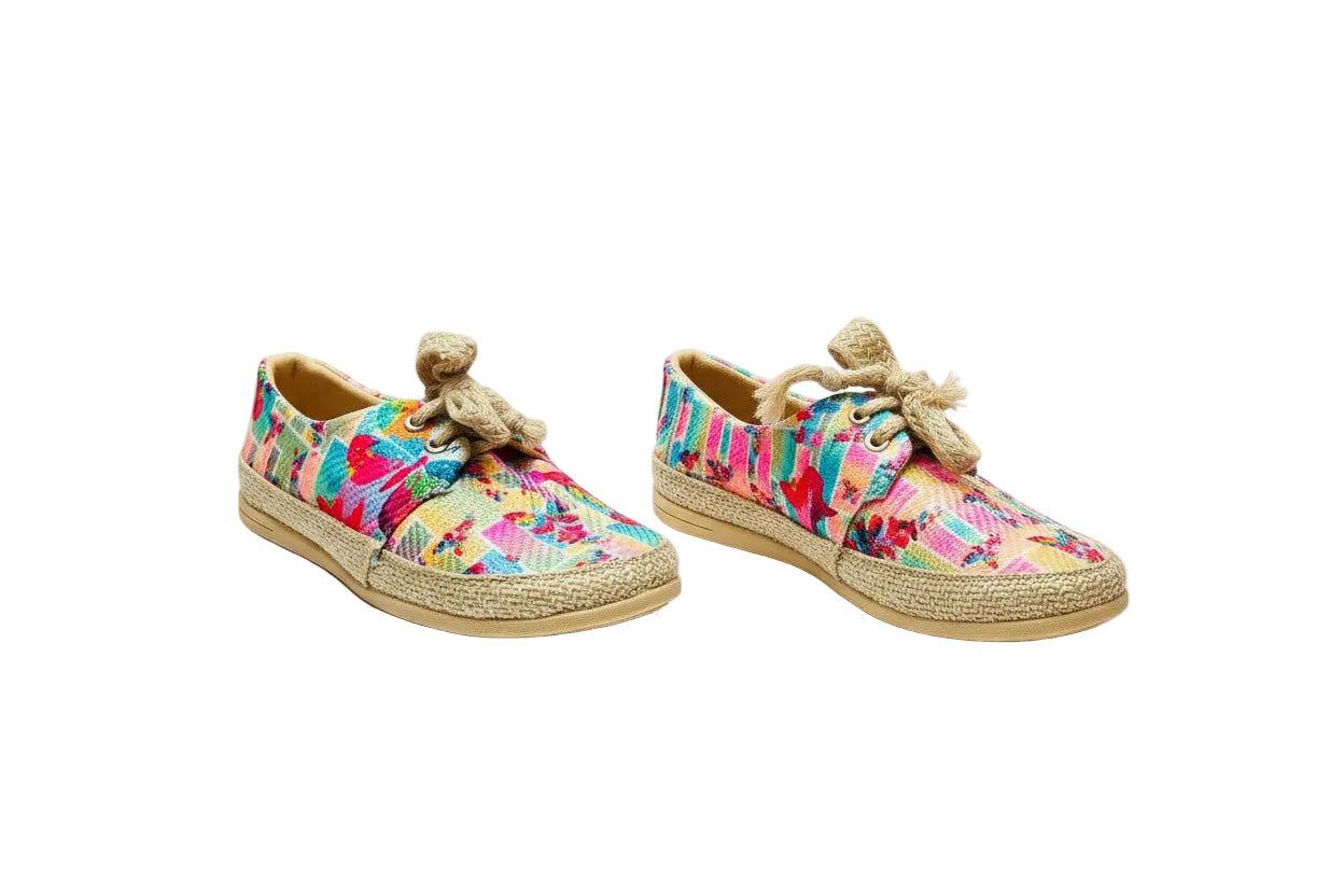 Flats con agujetas Mariposas de colores