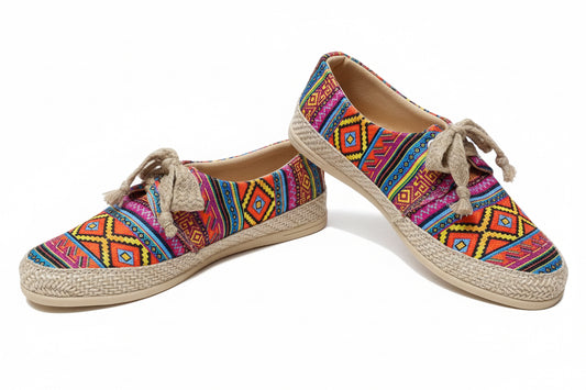 Flats con agujetas Artesanal Multicolor