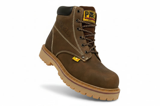 Bota Crazy/Café con Casco de Acero