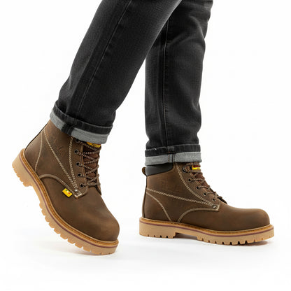 Bota Crazy/Café con Casco de Acero