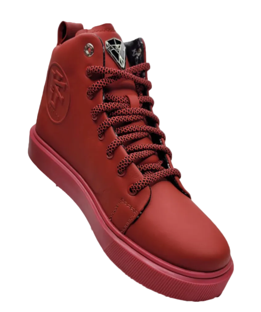 Classic Mid Top Piel Rojo