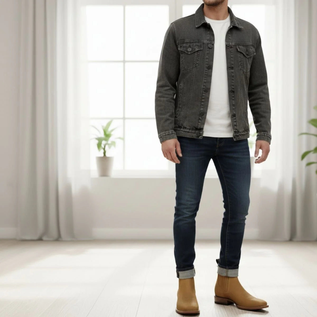 Botín vaquero Nubuck