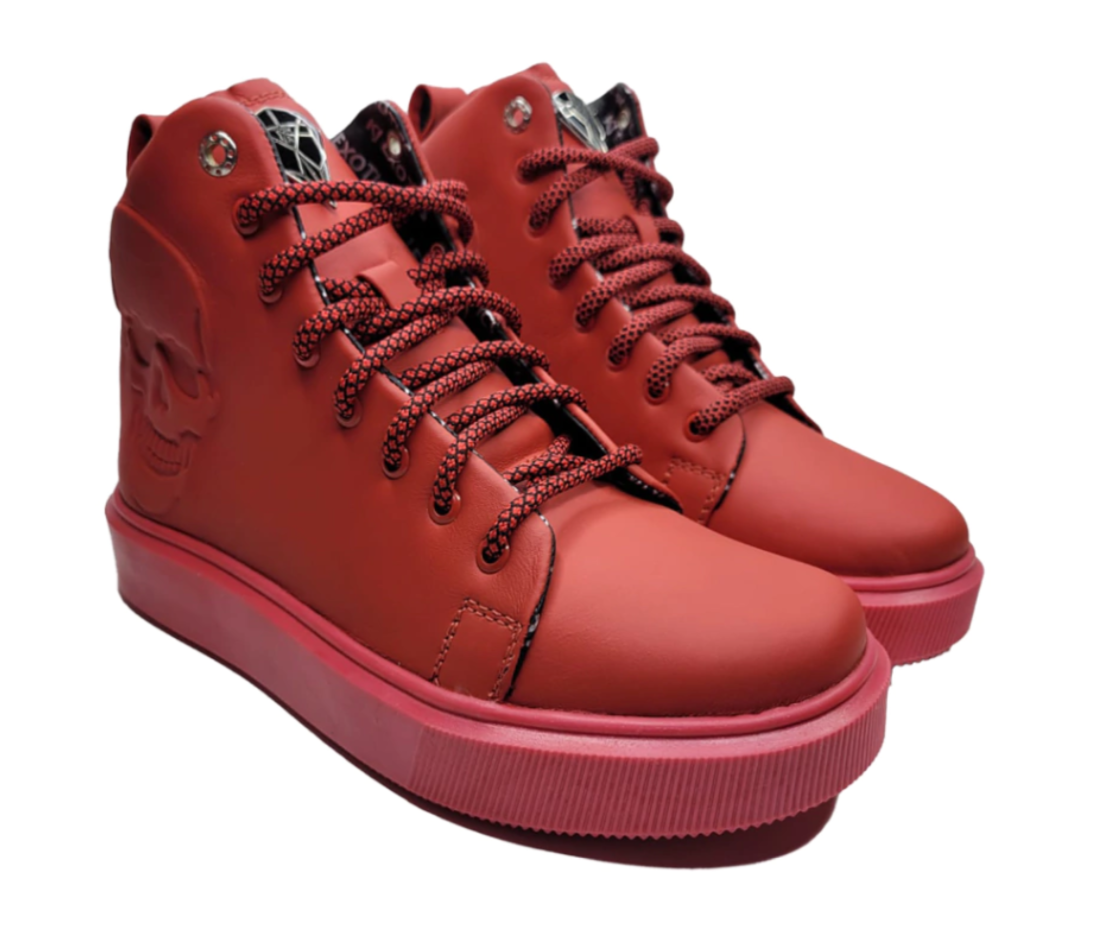 Classic Mid Top Piel Rojo