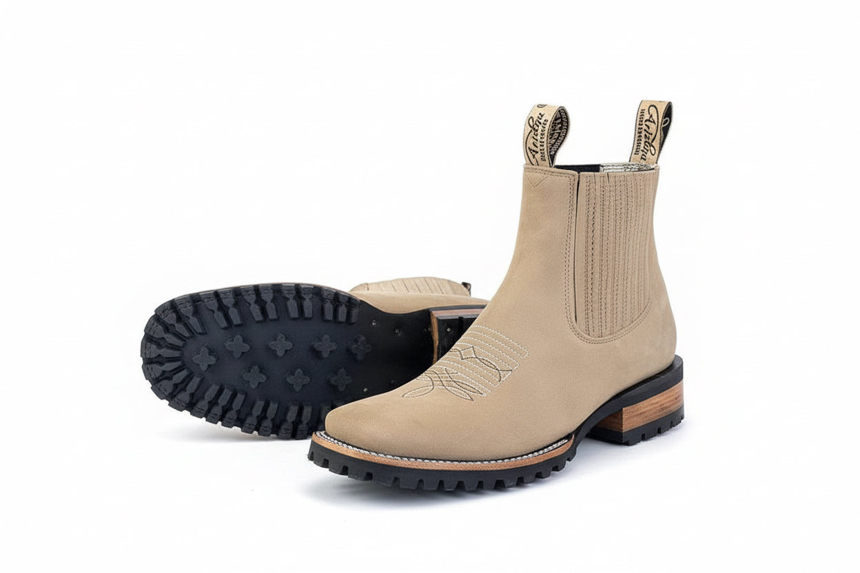 Nubuck Bordado Beige