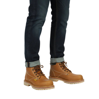 Bota Atanado/Avellana con Casco de Acero 