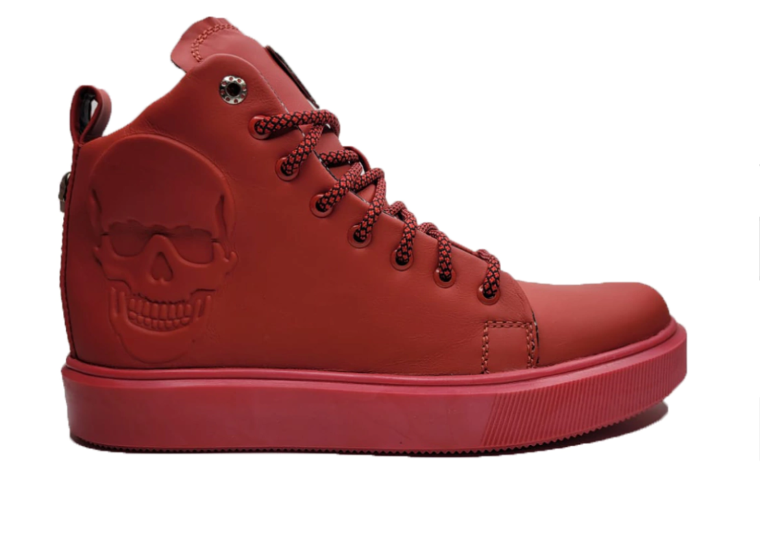 Classic Mid Top Piel Rojo
